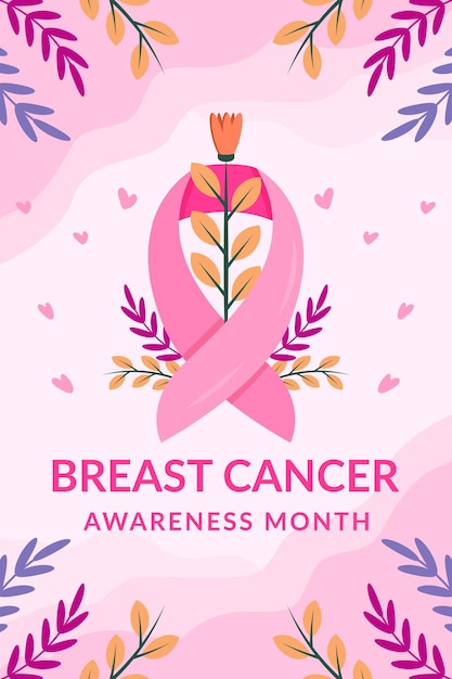 Breast cancer awareness poster illustration