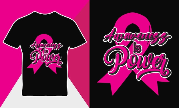 Vector breast cancer awareness quote t-shirt design template vector