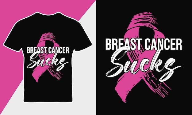 Vettore vettore del modello di progettazione di t-shirt con citazione di consapevolezza del cancro al seno