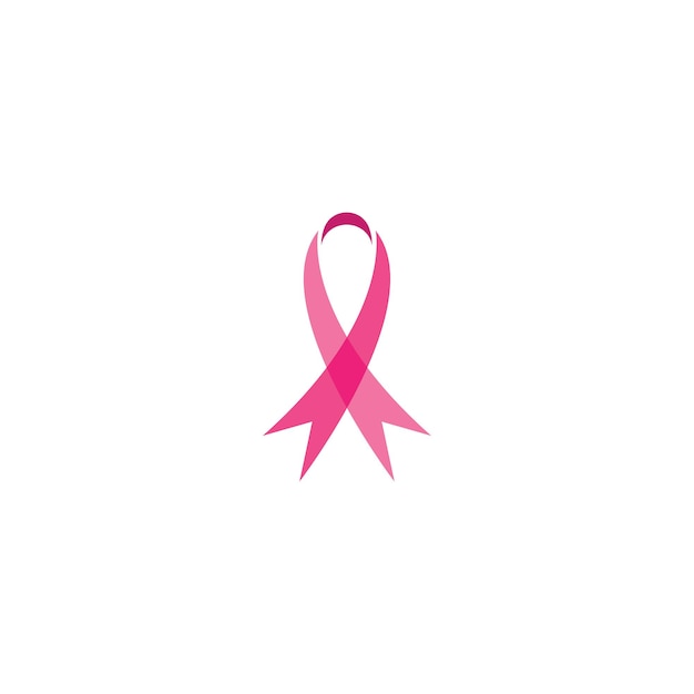 Breast cancer awareness ribbon logo vector template