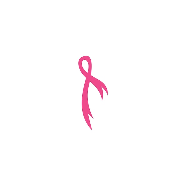 Breast cancer awareness ribbon logo vector template