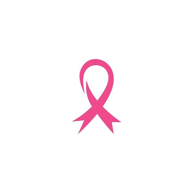 Vector breast cancer awareness ribbon logo vector template