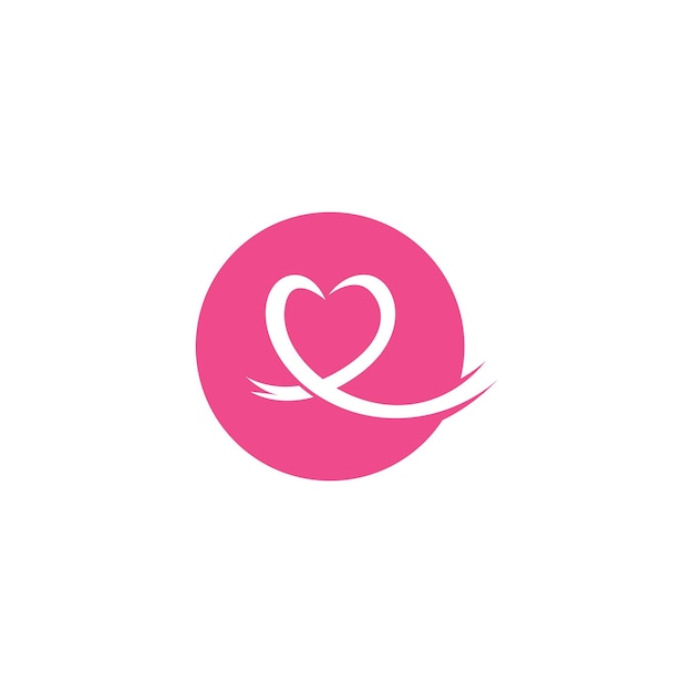 Breast cancer awareness ribbon logo vector template