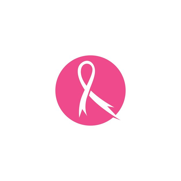 Vector breast cancer awareness ribbon logo vector template