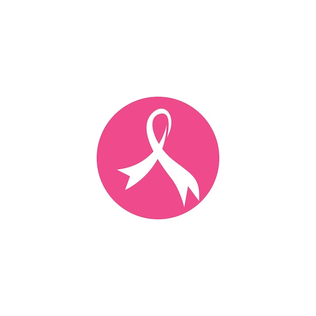 Vector breast cancer awareness ribbon logo vector template