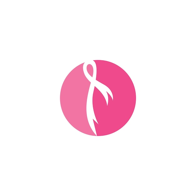 Breast cancer awareness ribbon logo vector template