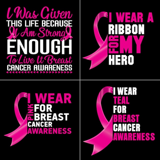 Vector breast cancer awareness svg design bundle