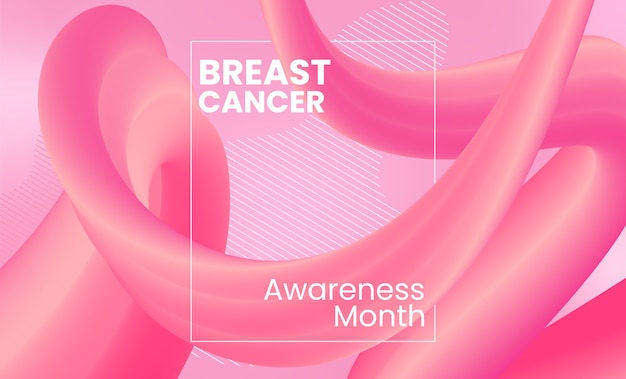 Vector breast cancer awareness with liquid shapes