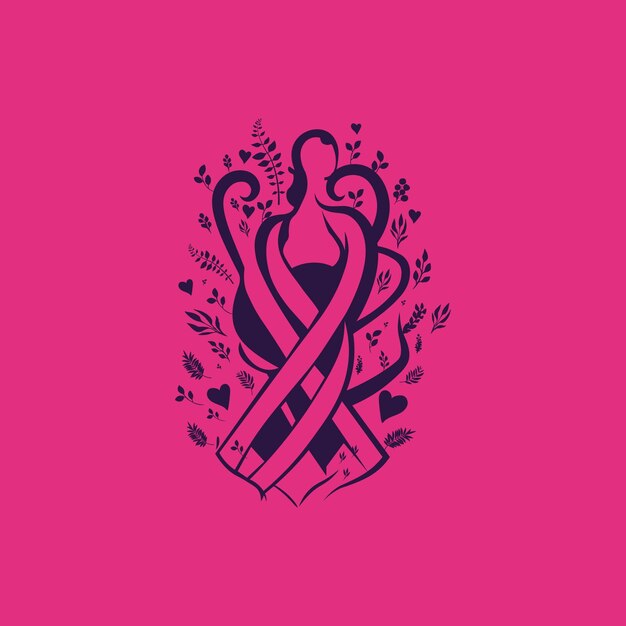 Vector breast cancer awareness