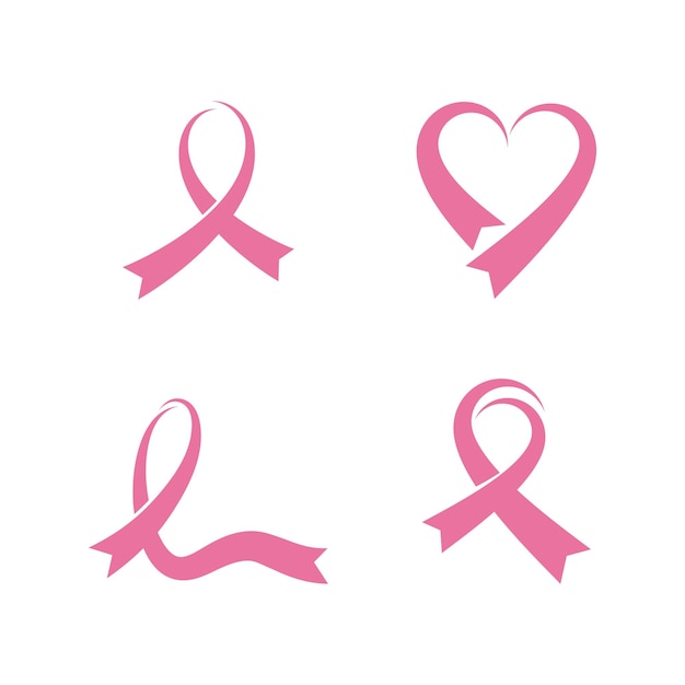 Breast cancer awarenessribbon logo vector template