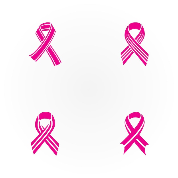 breast cancer awarenessribbon logo vector templatevector