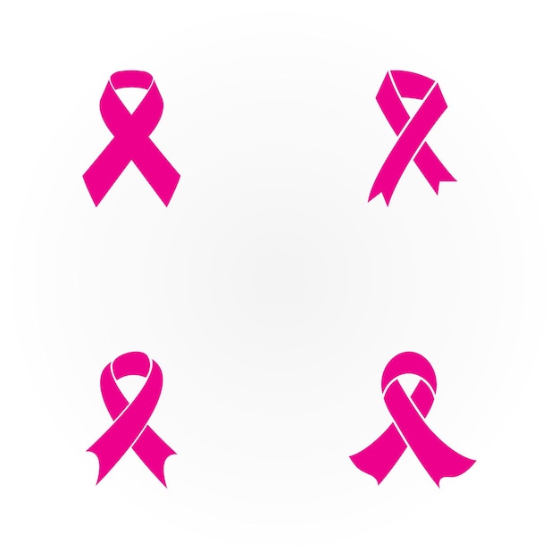 breast cancer awarenessribbon logo vector templatevector