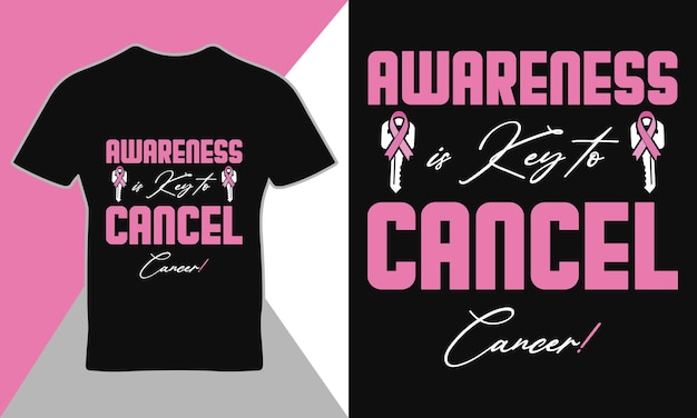 Vector breast cancer awarness quote t-shirt template design vector