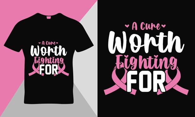 Vector breast cancer awarness quote t-shirt template design vector