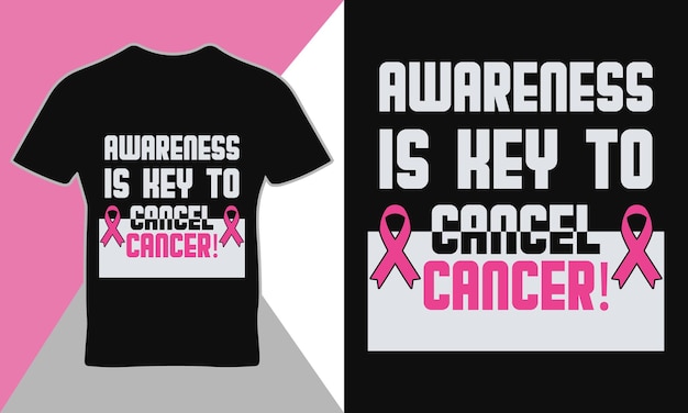 Vector breast cancer awarness quote t-shirt template design vector