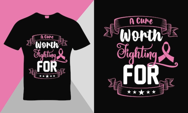 Breast cancer awarness quote t-shirt template design vector