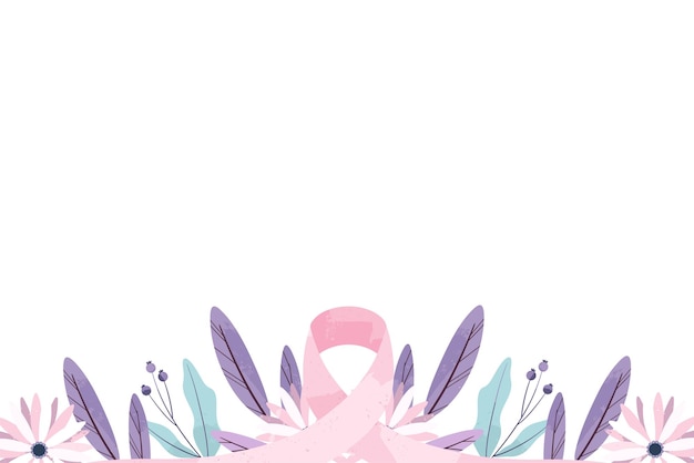 Breast Cancer Background with Pink Ribbon Illustration