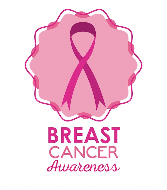 Vector breast cancer campaign poster