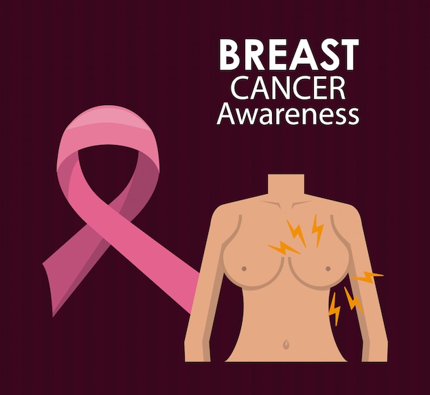 Vector breast cancer campaign