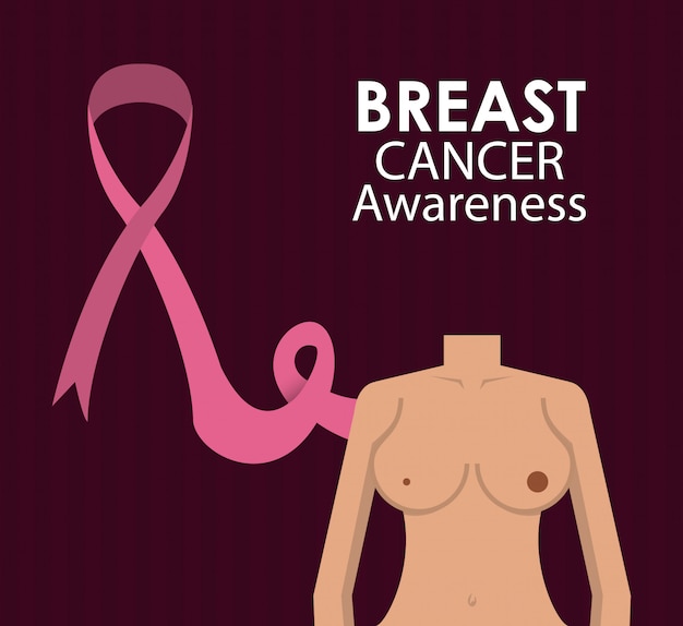 Vector breast cancer campaign