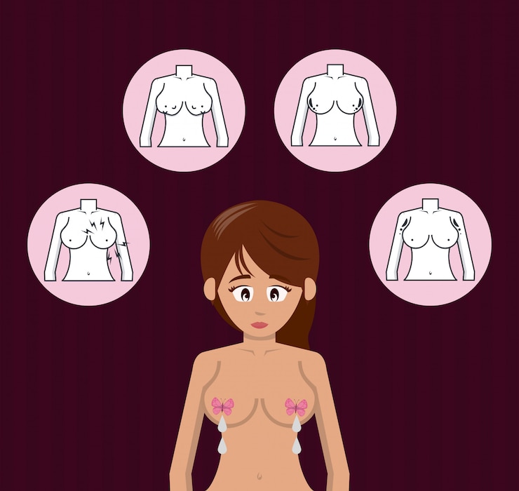 Vector breast cancer campaing
