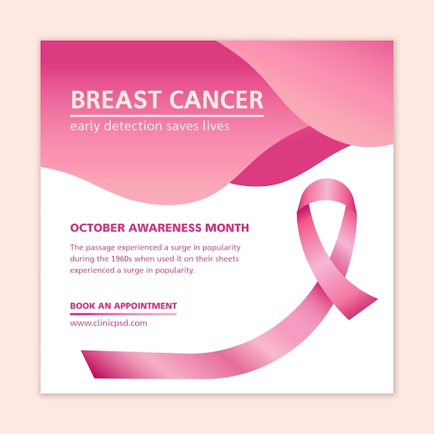 Vector breast cancer flyer template