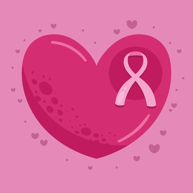 Vector breast cancer heart