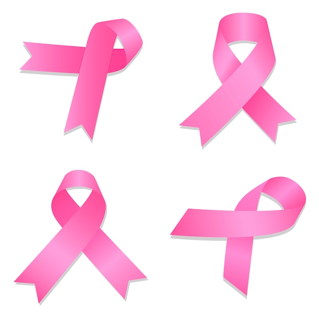 Набор иконок рака молочной железы, изометрический стиль