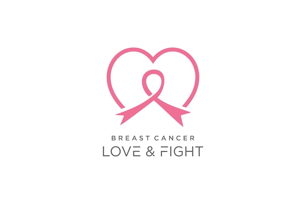 Breast cancer logo element design with creative concept