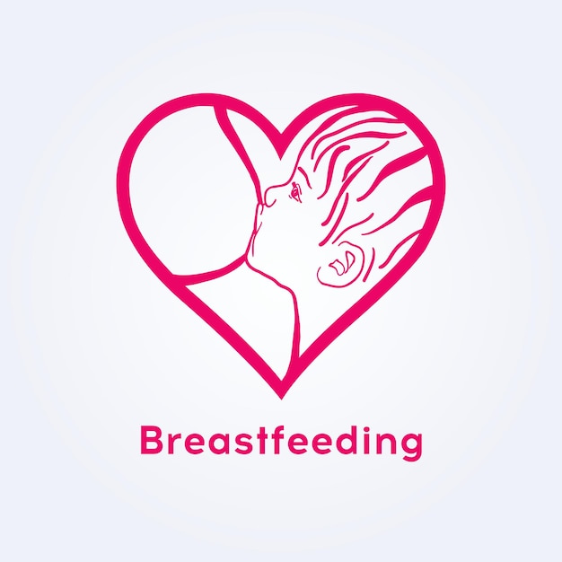 Vector breastfeeding coalition emblem breastfeeding week logo