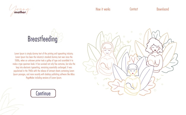 Breastfeeding landing page website template