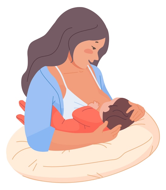 Breastfiding woman with newborn Healthy natural motherhood concept