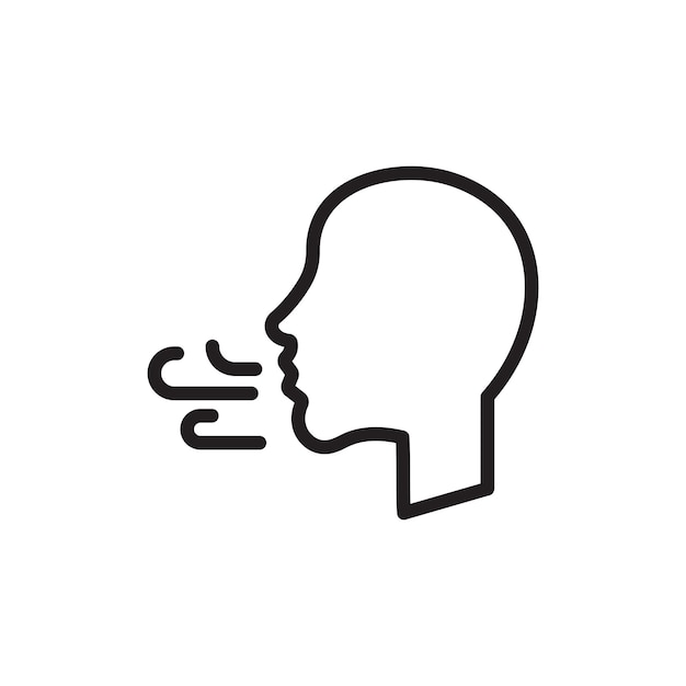 breath line icon isolated on white background