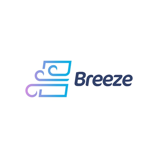 breeze wing logo design template