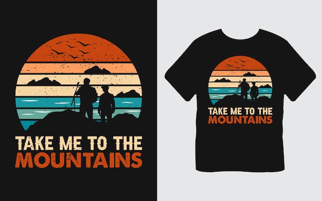 Breng me naar de bergen Retro vintage T-shirtontwerp