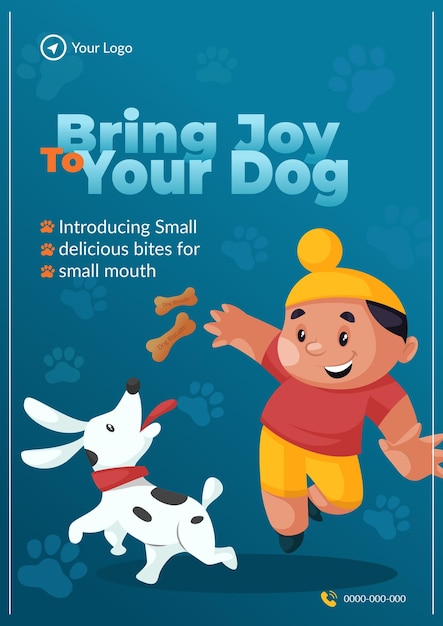 Breng vreugde in het ontwerpsjabloon van uw hondenflyer