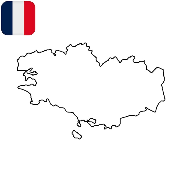 Vector bretagne map region of france vector illustration