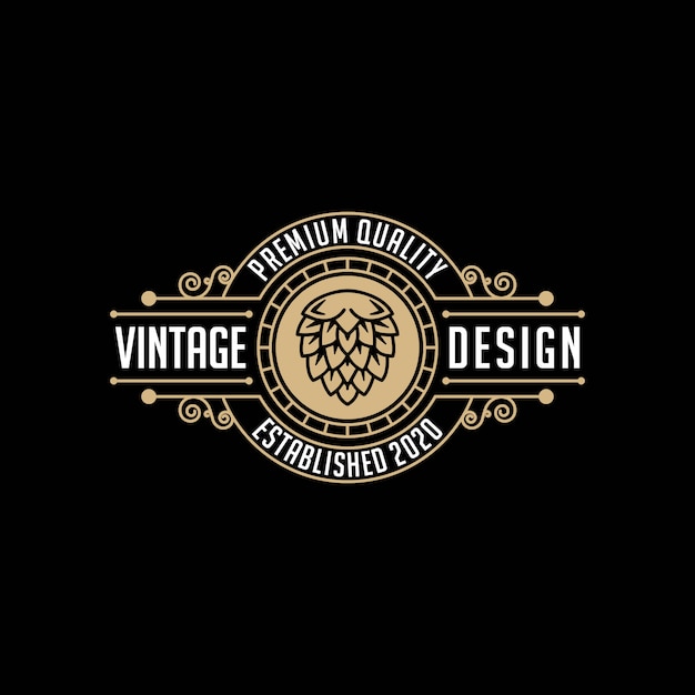 brewery, craft beer vintage logo design template