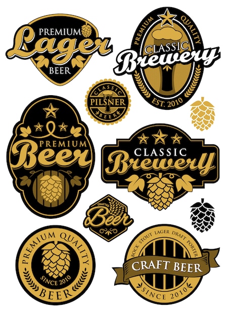 Set di etichette per birreria