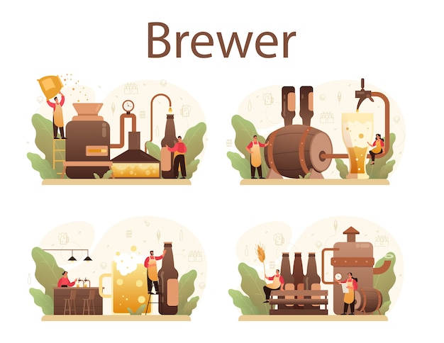 Vector brewery set illustration