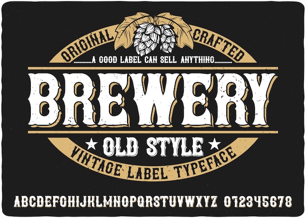 Vector brewery vintage lettering