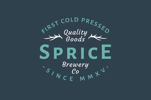 Vettore logo vintage del birrificio - prodotti di qualità - prima pressatura a freddo