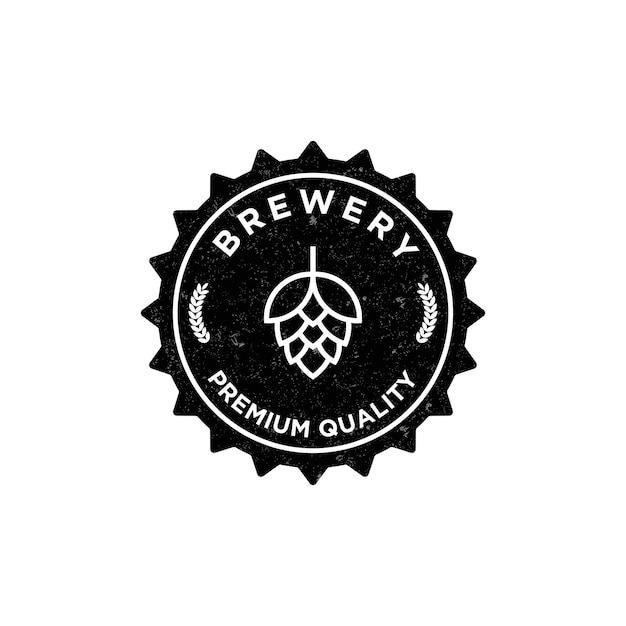 Логотип пивоваренной компании. логотип пивоварни. винтаж пивоваренный завод логотип вектор