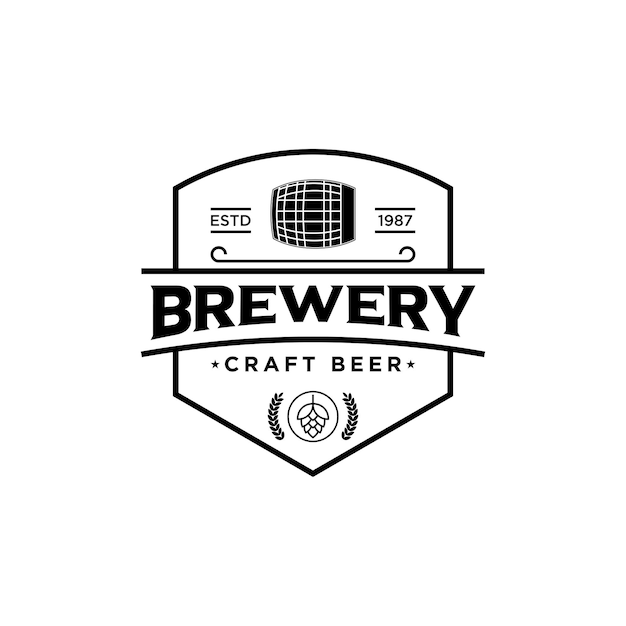 Brewing company logo. logo brewery. vintage brewery logo vector