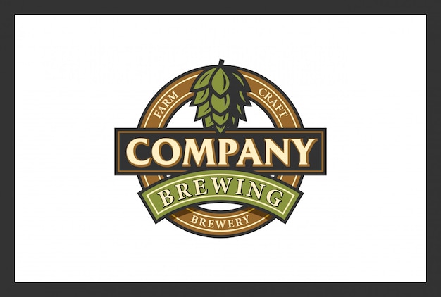 Vector brewing logo design in vintage style