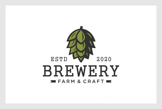 Vector brewing logo design in vintage style