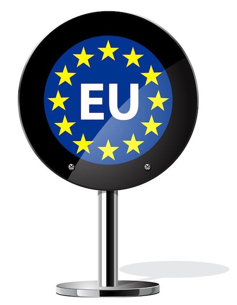 Vector brexit britse referendum concepten, europa vlag op teken