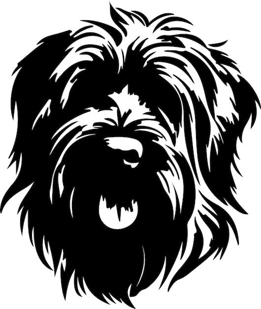 Vector briard black silhouette with transparent background