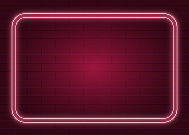 Brick Background with Red Neon Glow