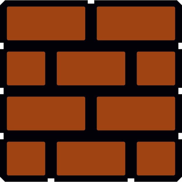 Brick block in the style of an old video game lucky block vector illustration